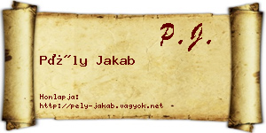 Pély Jakab névjegykártya